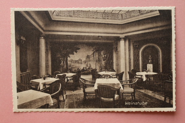 Postcard PC Bonn 1929 Wine Tavern Hotel Bergischer Hof Interieur Town architecture NRW